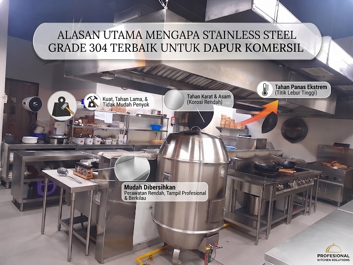 Alasan Utama Mengapa Stainless Steel Grade 304 Terbaik untuk Dapur Komersil
