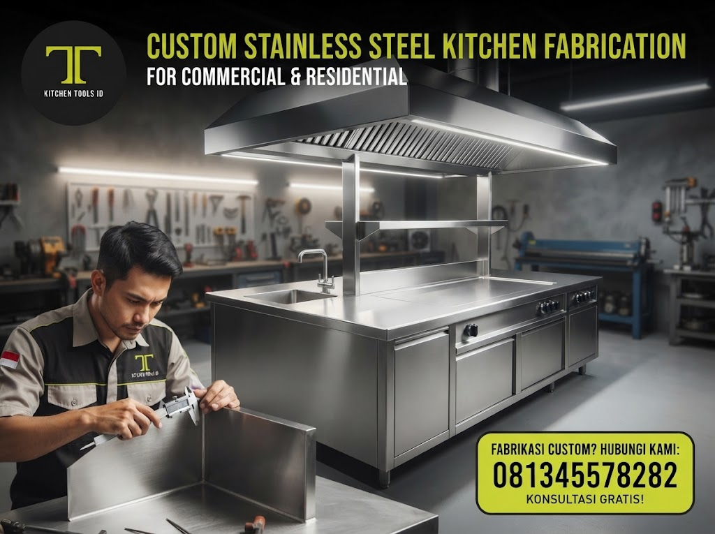 Fabrikasi Kustom Stainless Steel untuk Dapur Restoran Profesional